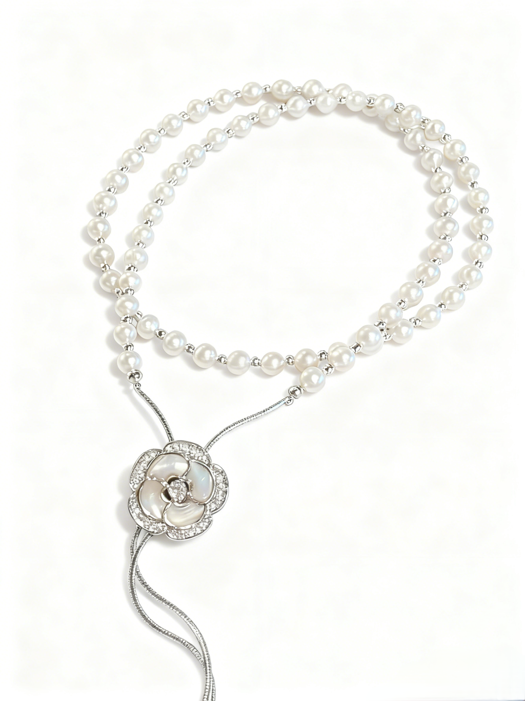 Camellia Freshwater Pearl Sweater Chain