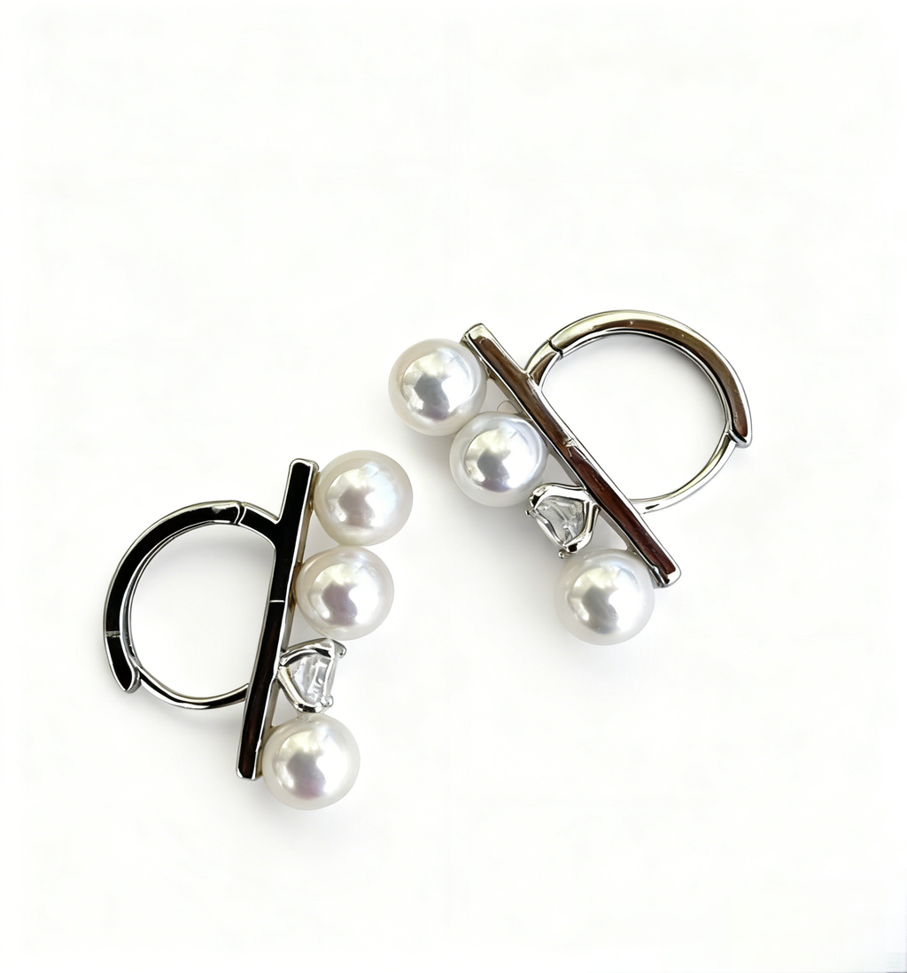 Balance Beam Pearl Earrings
