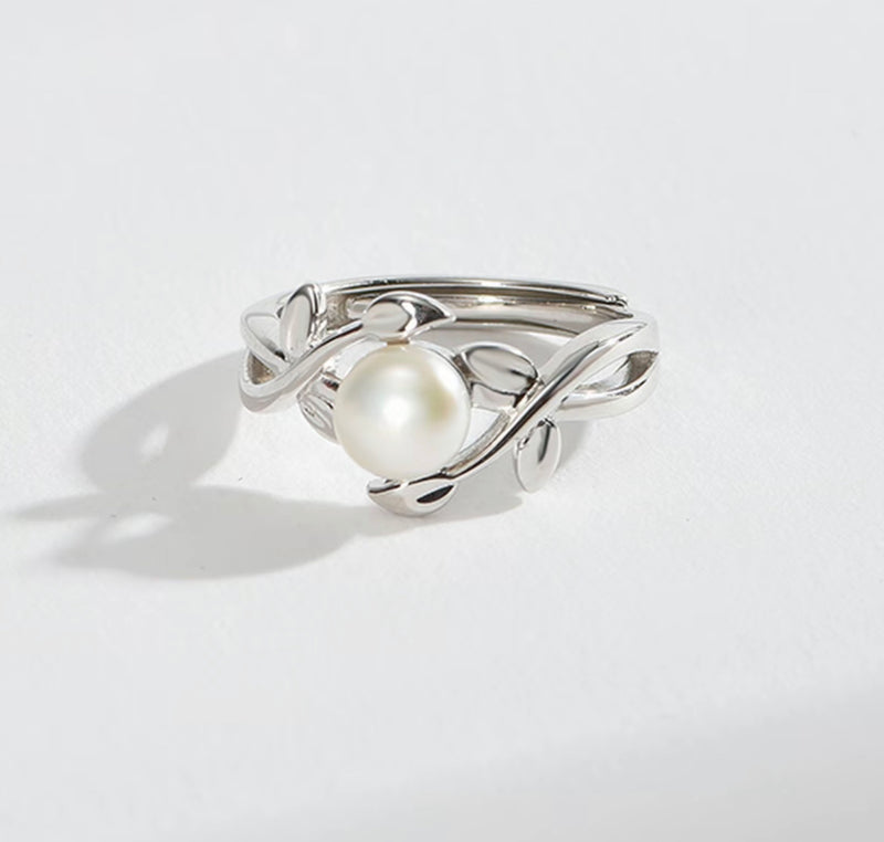Freshwater Pearl S925 Sterling Silver 6-7mm Buns Open-top ring